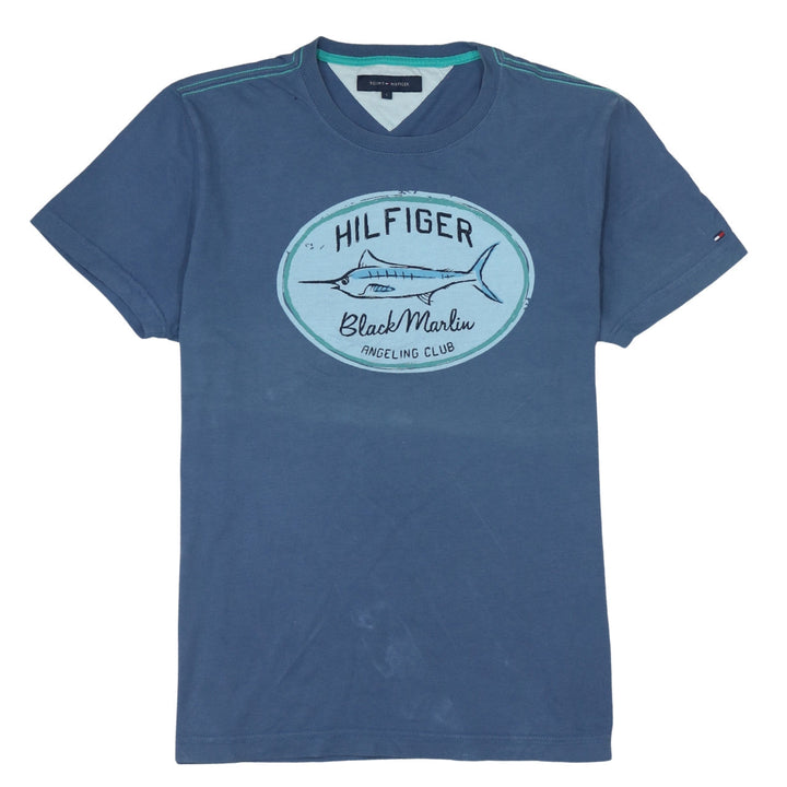 Tommy Hilfiger Men’s Blue Graphic Print Crew Neck Cotton T-Shirt M
