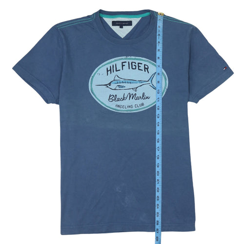 Tommy Hilfiger Men’s Blue Graphic Print Crew Neck Cotton T-Shirt M