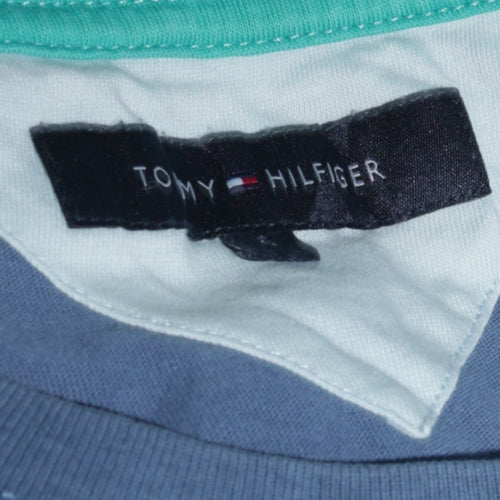 Tommy Hilfiger Men’s Blue Graphic Print Crew Neck Cotton T-Shirt M