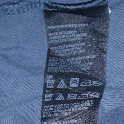 Tommy Hilfiger Men’s Blue Graphic Print Crew Neck Cotton T-Shirt M