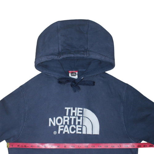 The North Face Mens Blue Pullover Hoodie Small Logo Sweatshirt