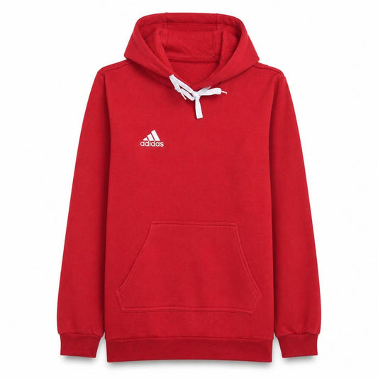 Front view of Adidas Men’s Red Pullover Hoodie Small Fleece Sports Casual