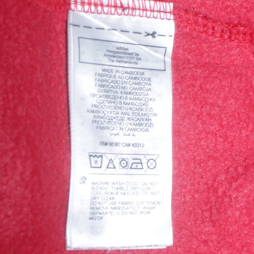 Adidas Men’s Red Pullover Hoodie Small Fleece Sports Casual