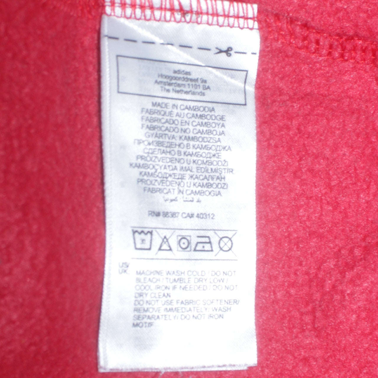 Adidas Men’s Red Pullover Hoodie Small Fleece Sports Casual