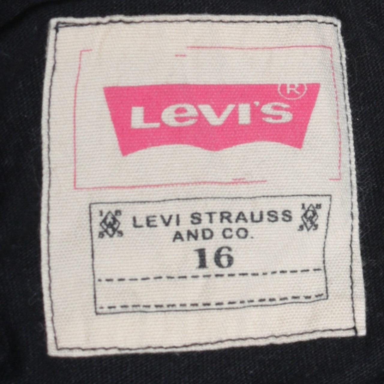 Levi's Boys Black Long Sleeve Logo T-Shirt Size 16 Cotton Crew Neck