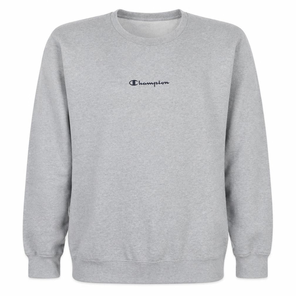 Front view of Champion Men's Grey XL Classic Crew Neck Sweatshirt
