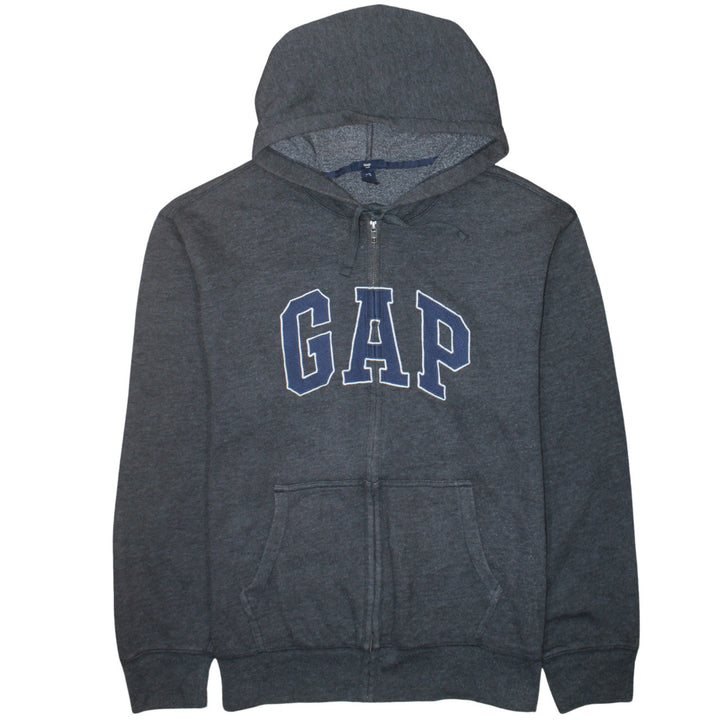 GAP Men’s Grey Full Zip Fleece Hoodie XL Regular Fit Logo Style
