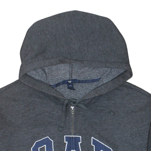 GAP Men’s Grey Full Zip Fleece Hoodie XL Regular Fit Logo Style