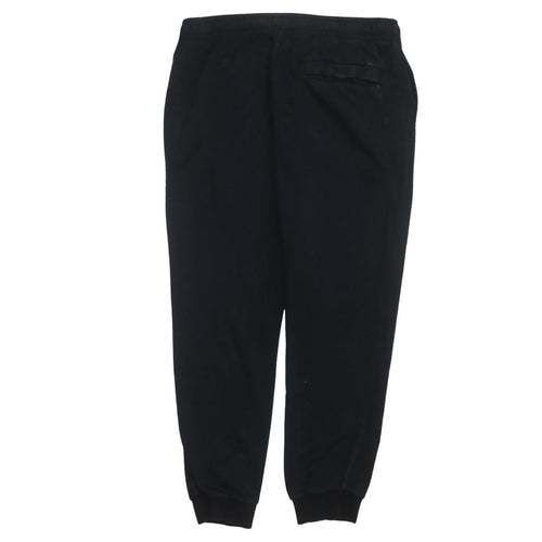 Nike Men's Black Jogger Sweatpants L Cotton Blend Fleece Tapered Fit