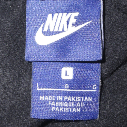 Nike Men's Black Jogger Sweatpants L Cotton Blend Fleece Tapered Fit