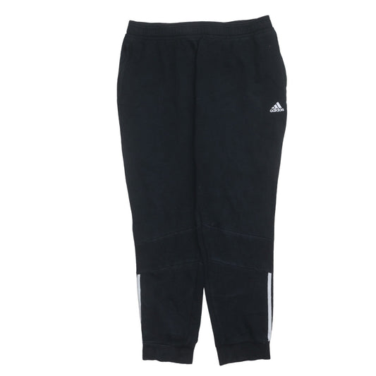 Adidas Men Black XL Jogger Sweatpants Fleece Regular Fit