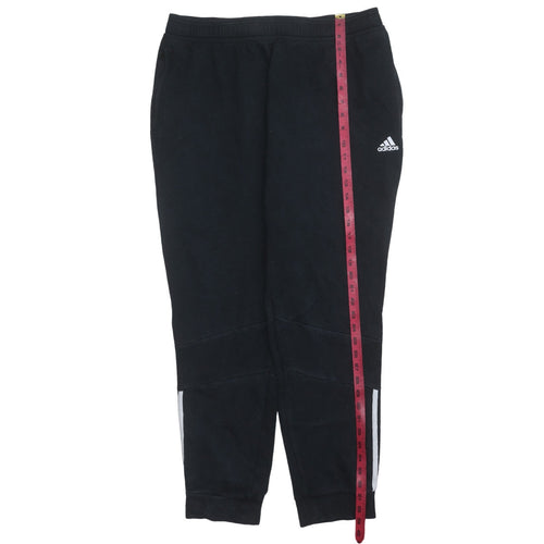 Adidas Men Black XL Jogger Sweatpants Fleece Regular Fit