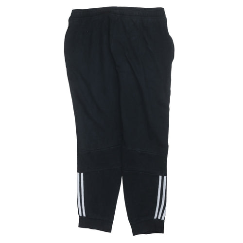 Adidas Men Black XL Jogger Sweatpants Fleece Regular Fit