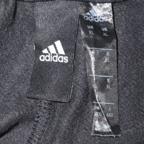 Adidas Men Black XL Jogger Sweatpants Fleece Regular Fit