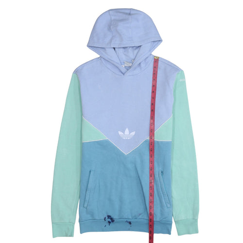 adidas Girls Blue Colourblock Pullover Hoodie Size 15-16 Years