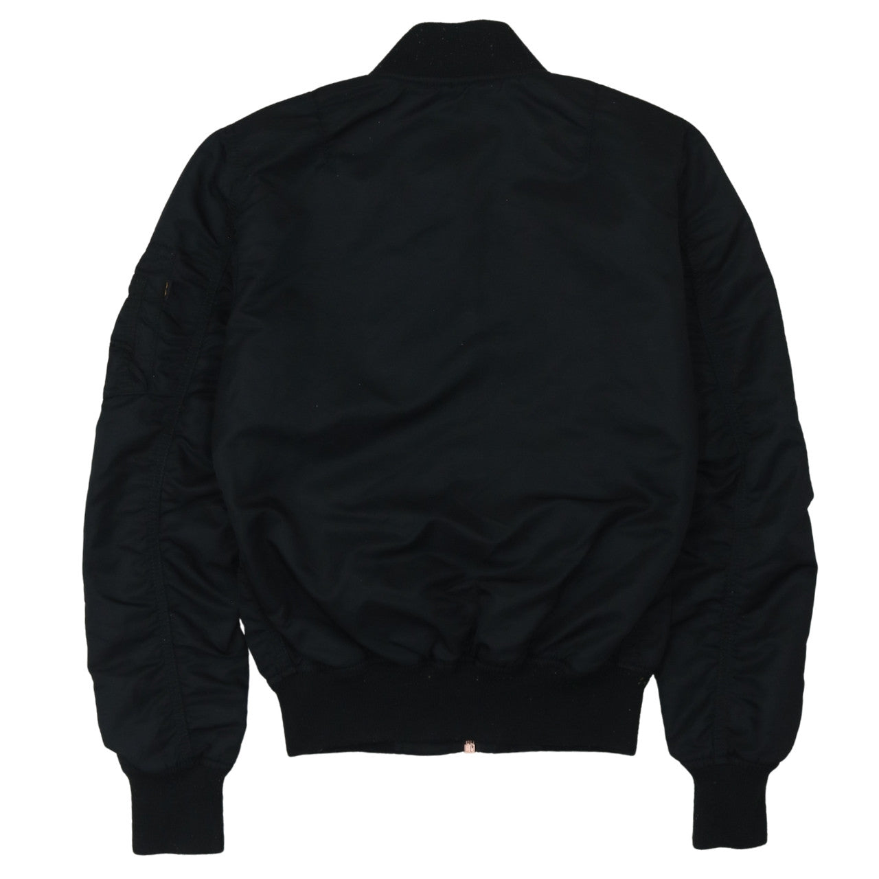 Alpha Industries Women's Black Bomber Jacket Small Nylon Zip Casual