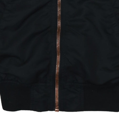 Alpha Industries Women's Black Bomber Jacket Small Nylon Zip Casual