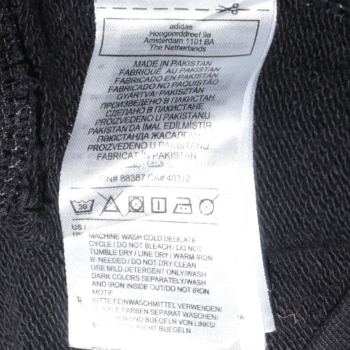 Adidas Womens Black Jogger Trousers Size 12 Fleece Casual