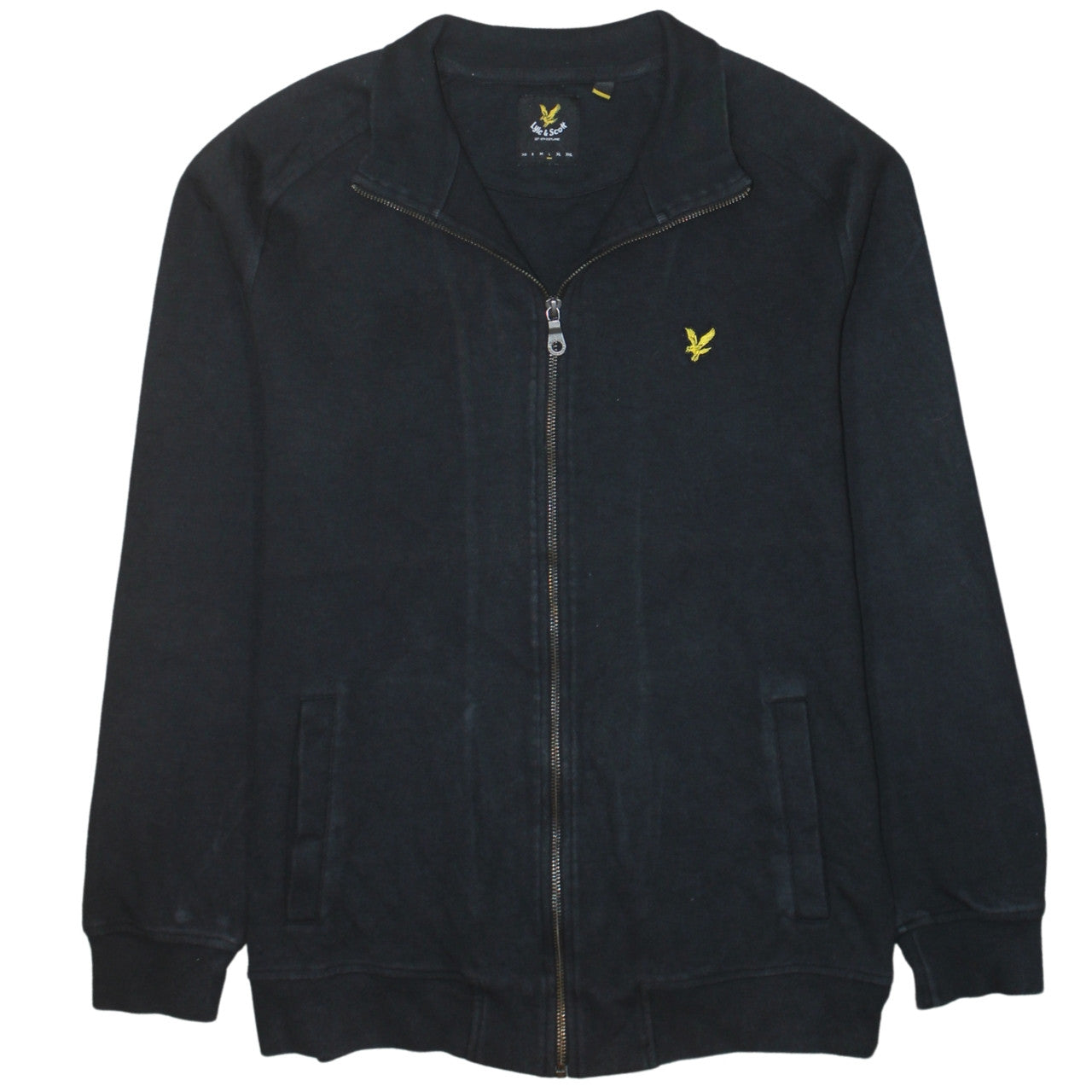 Lyle & Scott Men's Black Track Jacket Size L Full Zip Cotton Blend