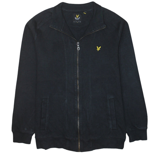 Lyle & Scott Men's Black Track Jacket Size L Full Zip Cotton Blend