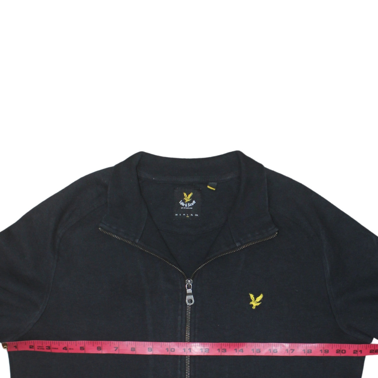 Lyle & Scott Men's Black Track Jacket Size L Full Zip Cotton Blend