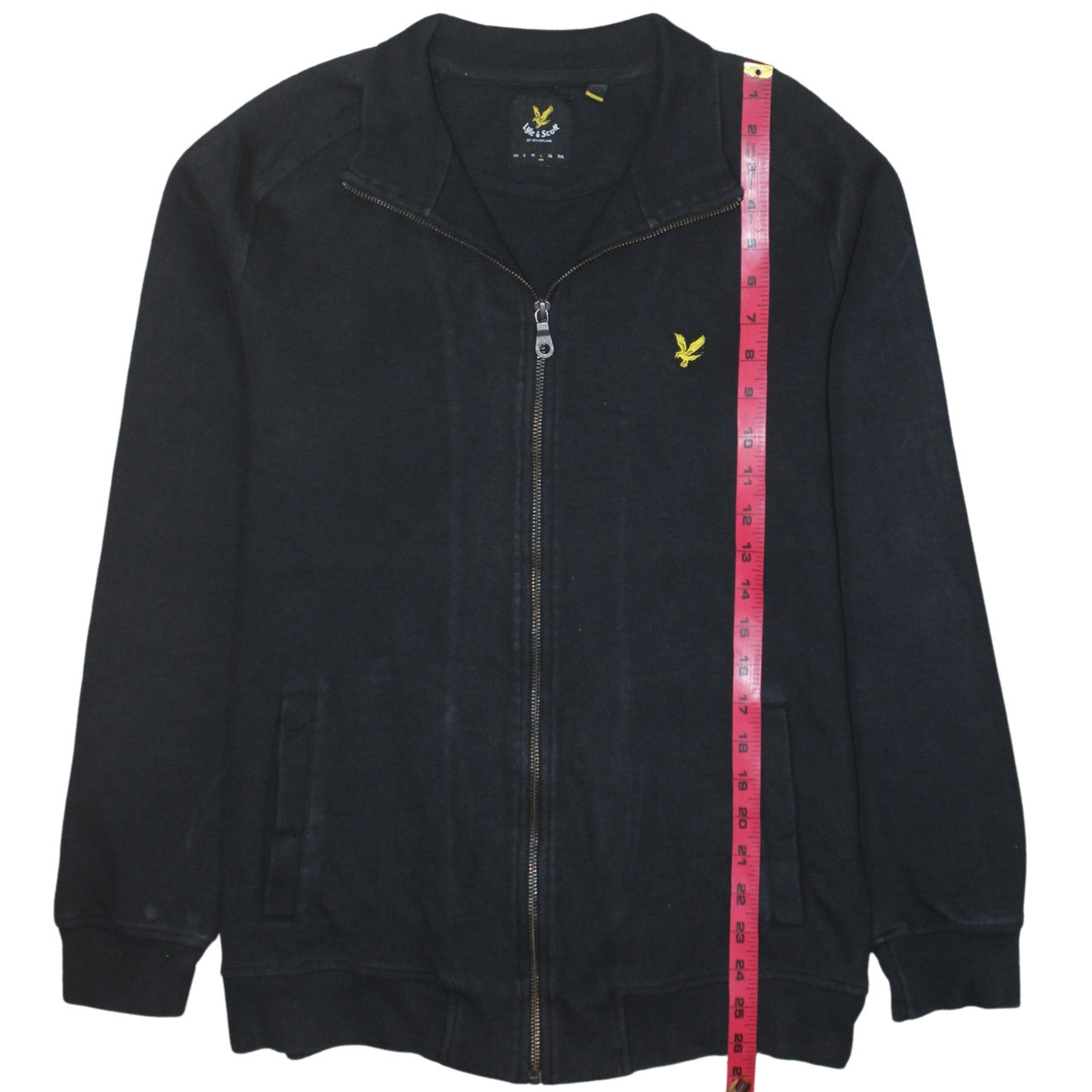 Lyle & Scott Men's Black Track Jacket Size L Full Zip Cotton Blend