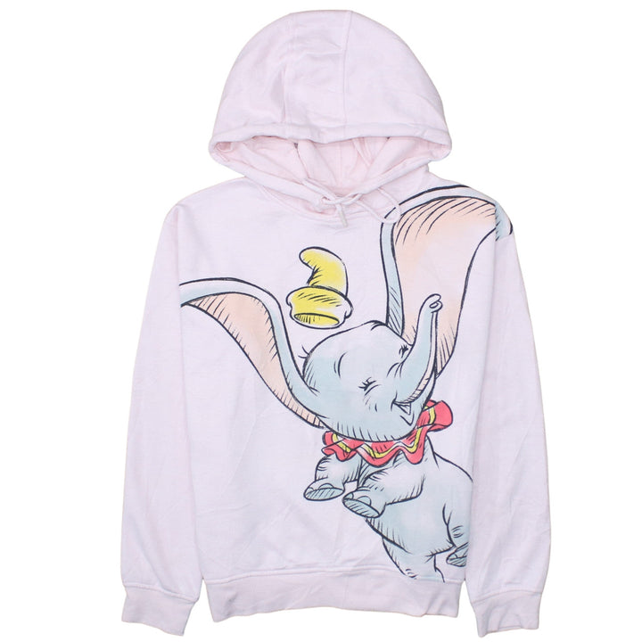Disney Womens Pink Dumbo Hoodie Size 10/12 Pullover Hooded Sweatshirt