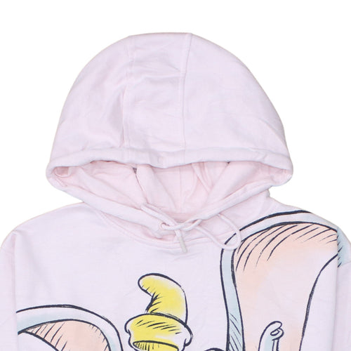 Disney Womens Pink Dumbo Hoodie Size 10/12 Pullover Hooded Sweatshirt
