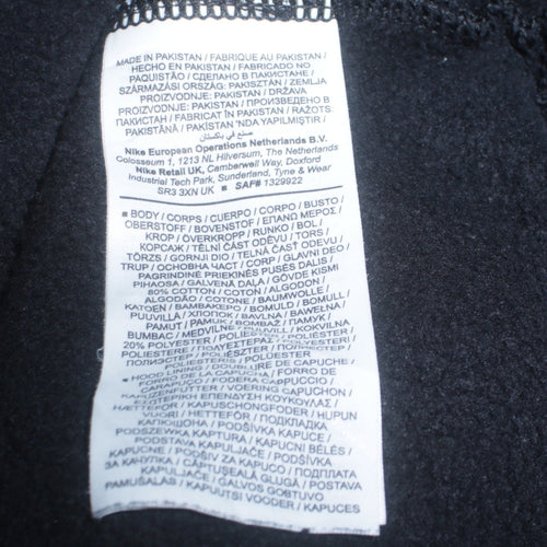 Nike Womens Black Small Pullover Hoodie Cotton Blend