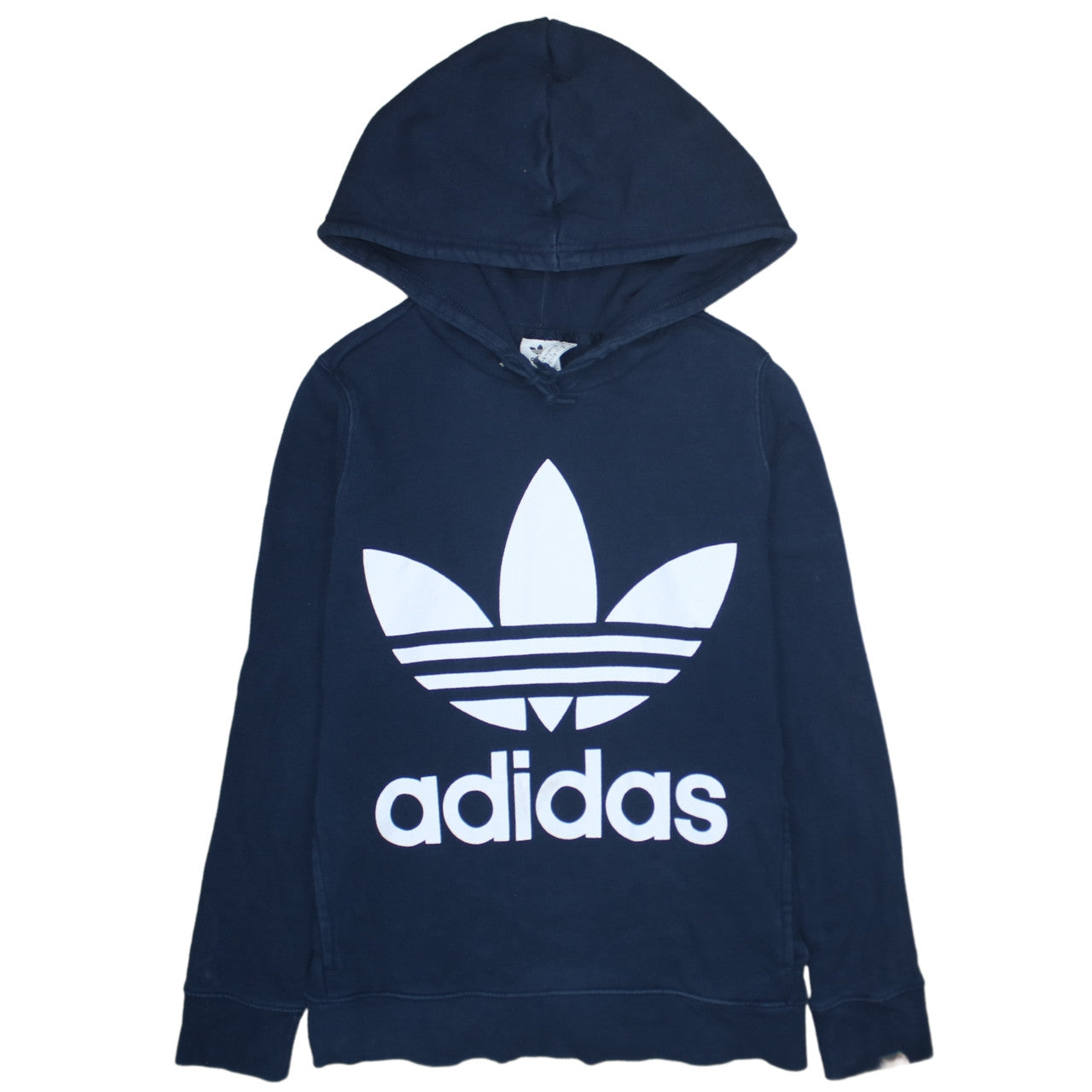 Adidas Womens Navy Blue Hooded Pullover Sweatshirt Size 12