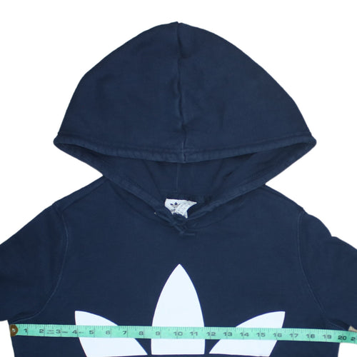 Adidas Womens Navy Blue Hooded Pullover Sweatshirt Size 12