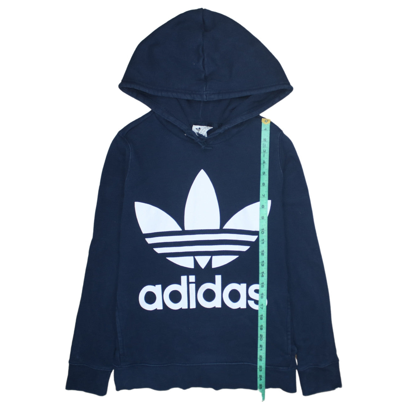 Adidas Womens Navy Blue Hooded Pullover Sweatshirt Size 12