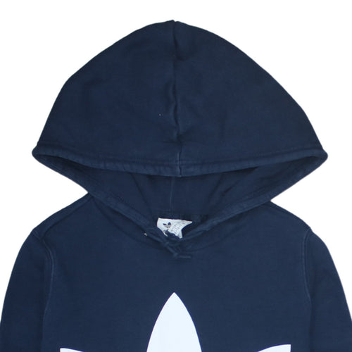 Adidas Womens Navy Blue Hooded Pullover Sweatshirt Size 12