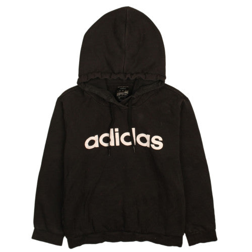 Adidas Womens Black Pullover Hoodie Sweatshirt Size 12-14