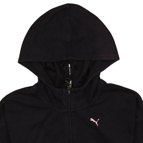 Puma Womens Black Full Zip Hoodie XS Hooded Graphic Sweatshirt