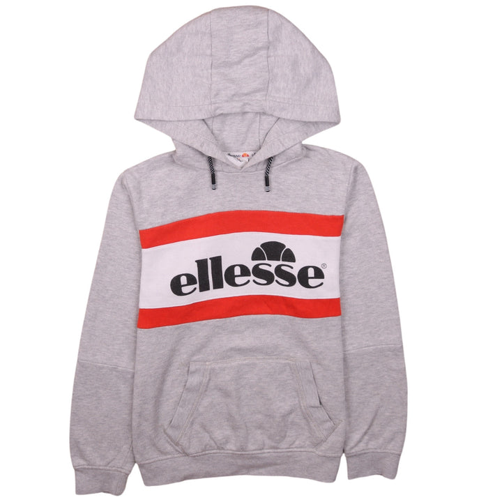 Ellesse Boys Grey Pullover Hoodie 12 Years Logo Colourblock Sportswear