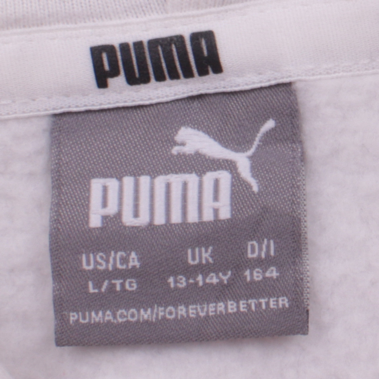 Puma Girls White Pink Logo Pullover Hoodie 13-14 Years