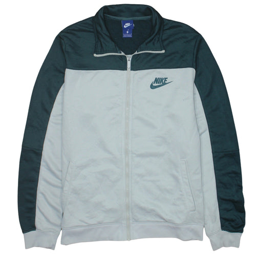 Nike Men's White Track Jacket L Full Zip Polyester Sportswear
