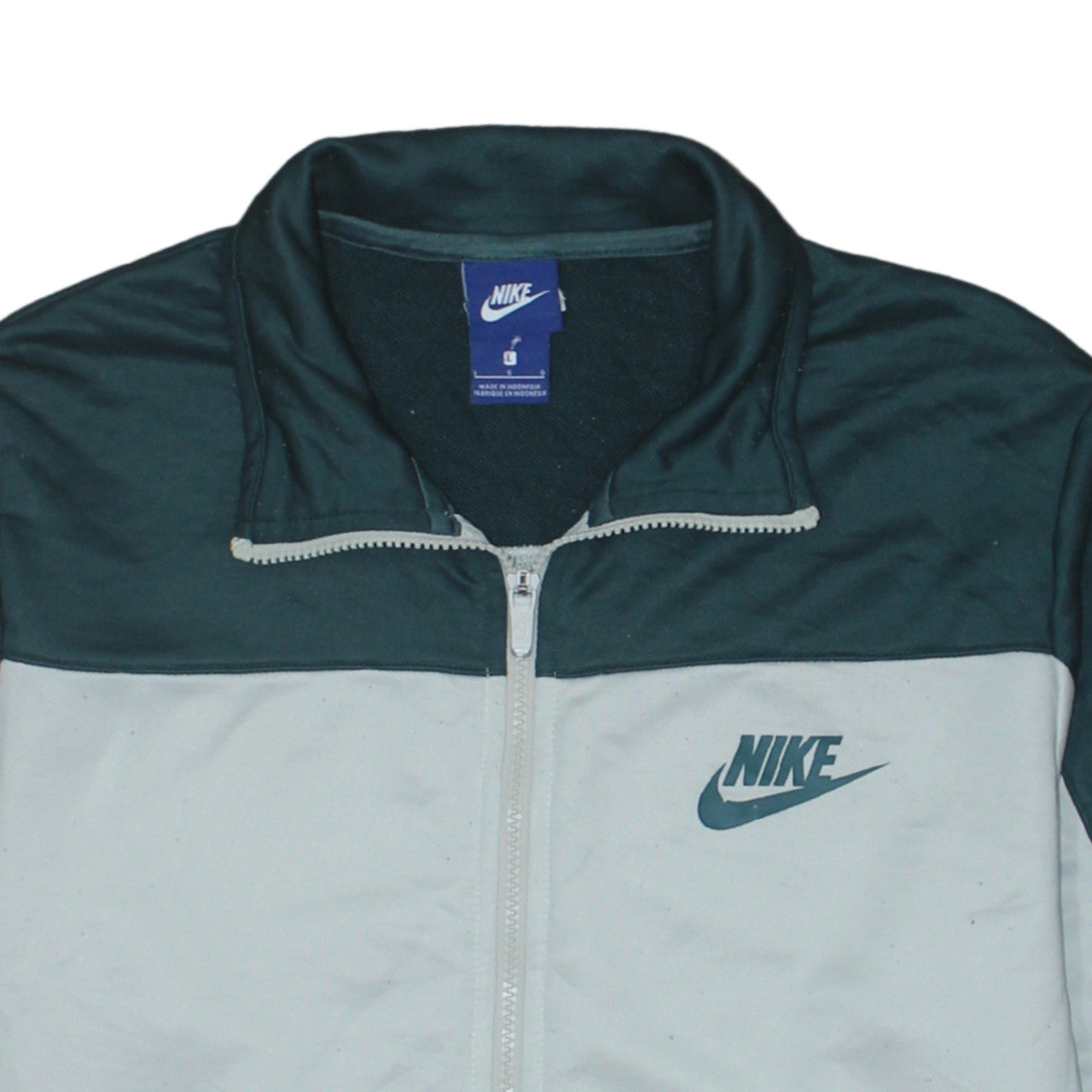 Nike Men's White Track Jacket L Full Zip Polyester Sportswear