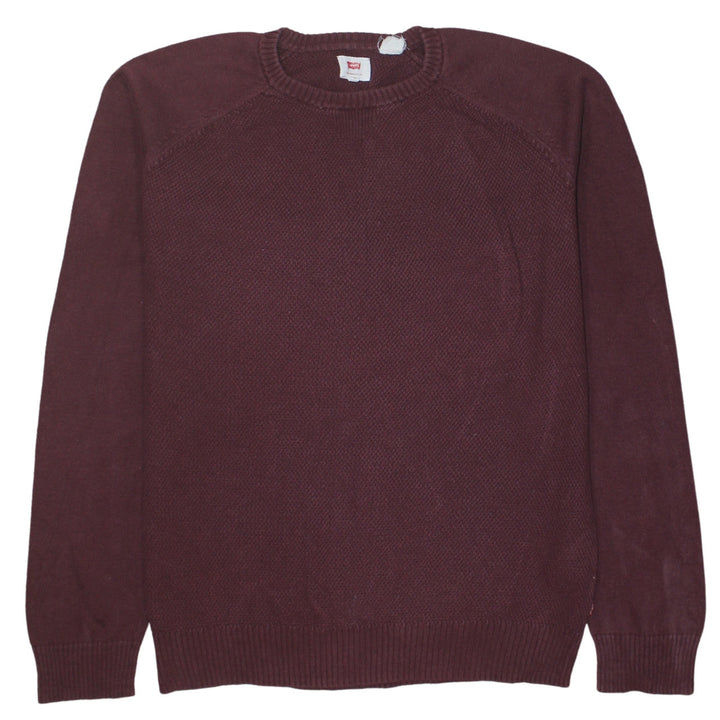 Levi's Men's Red Cotton Crew Neck Jumper Size M