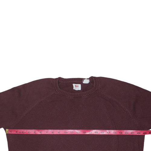 Levi's Men's Red Cotton Crew Neck Jumper Size M