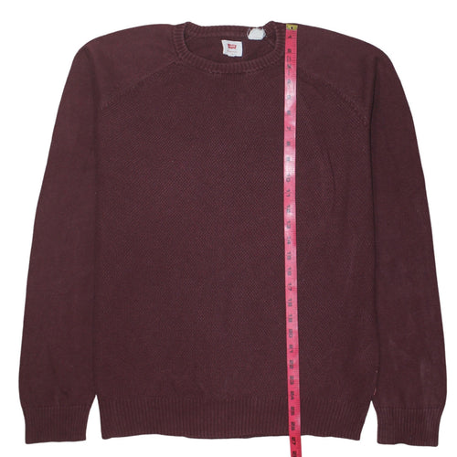Levi's Men's Red Cotton Crew Neck Jumper Size M