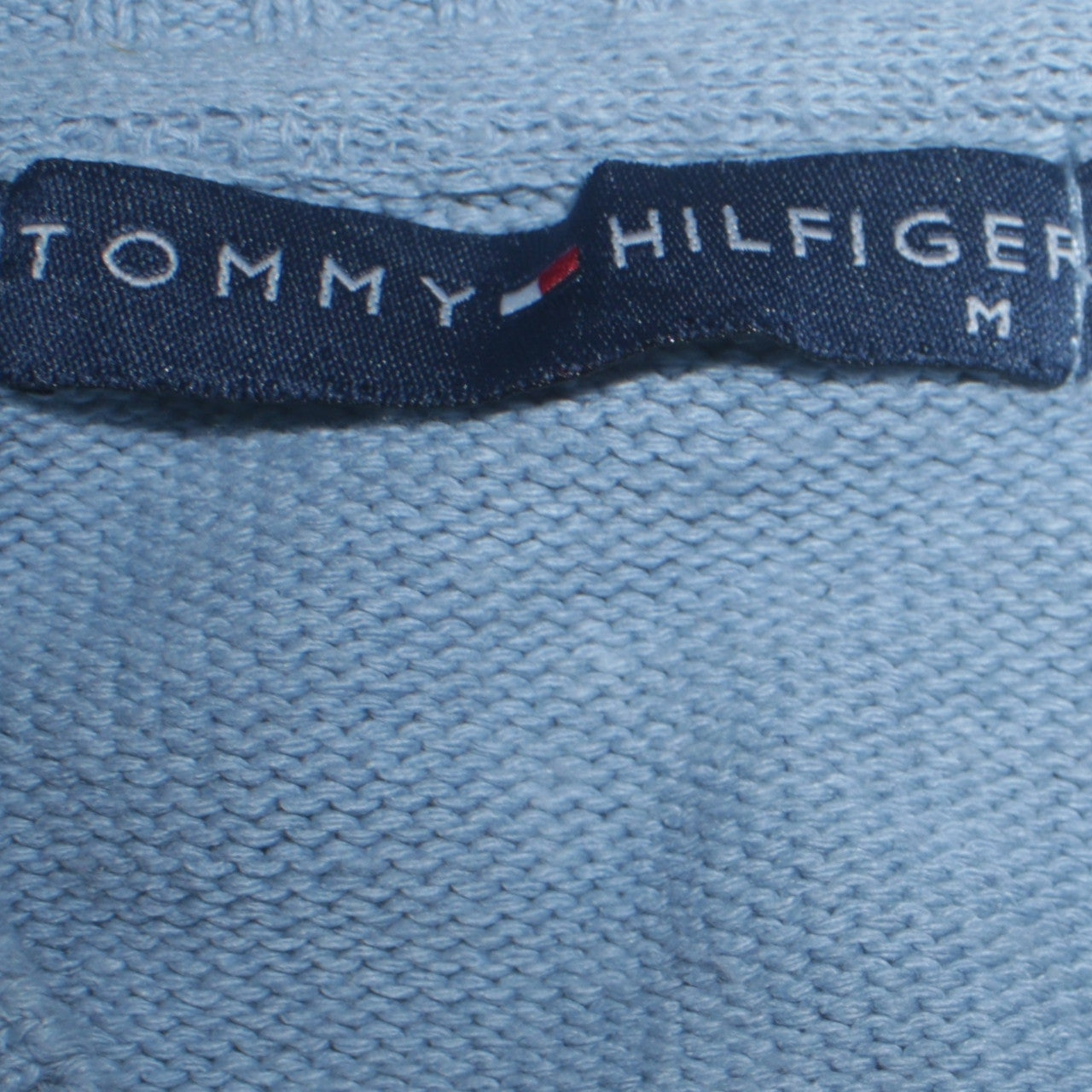Tommy Hilfiger Women's Blue V-Neck Cotton Pullover Jumper M