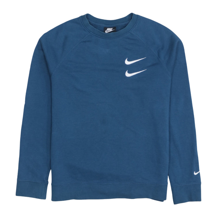 Nike Boys Blue XL Pullover Sweatshirt Crew Neck Graphic Print Logo Top
