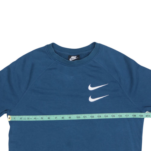 Nike Boys Blue XL Pullover Sweatshirt Crew Neck Graphic Print Logo Top