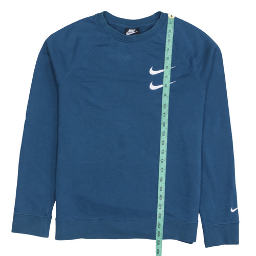Nike Boys Blue XL Pullover Sweatshirt Crew Neck Graphic Print Logo Top