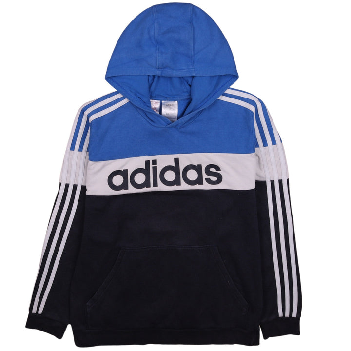 adidas Boys Blue Colourblock Pullover Hoodie 15-16 Years