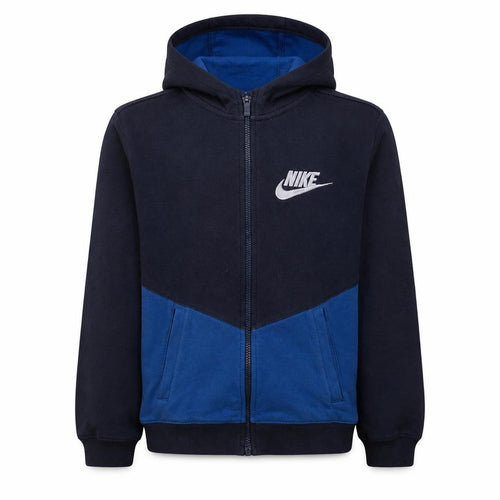 Nike Boys Blue Full Zip Hoodie 12-13 Years Fleece Casual Sweatshirt