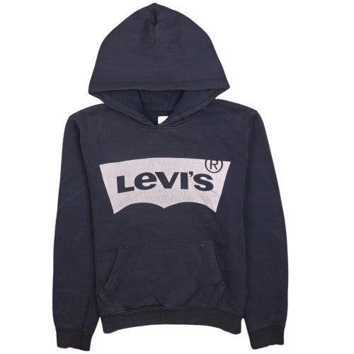 Levi's Boys Navy Blue Hoodie Pullover Size 14 Logo Cotton Sweatshirt