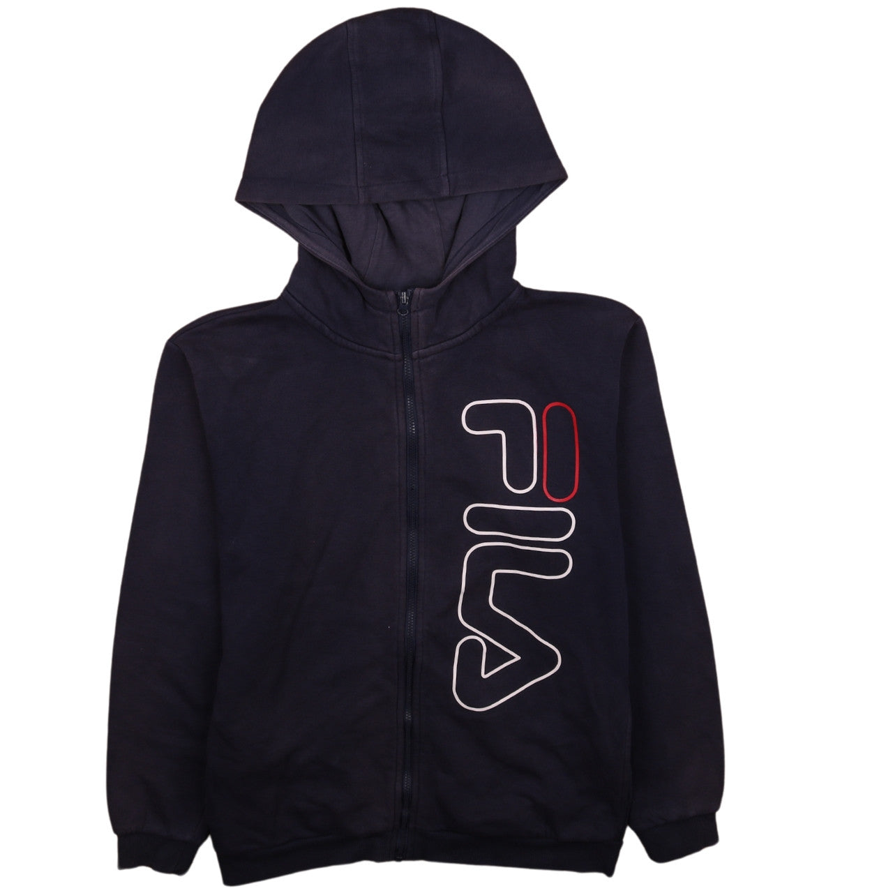 Fila Boys Black Full Zip Hoodie 11-12 Years Logo Fleece Sweatshirt